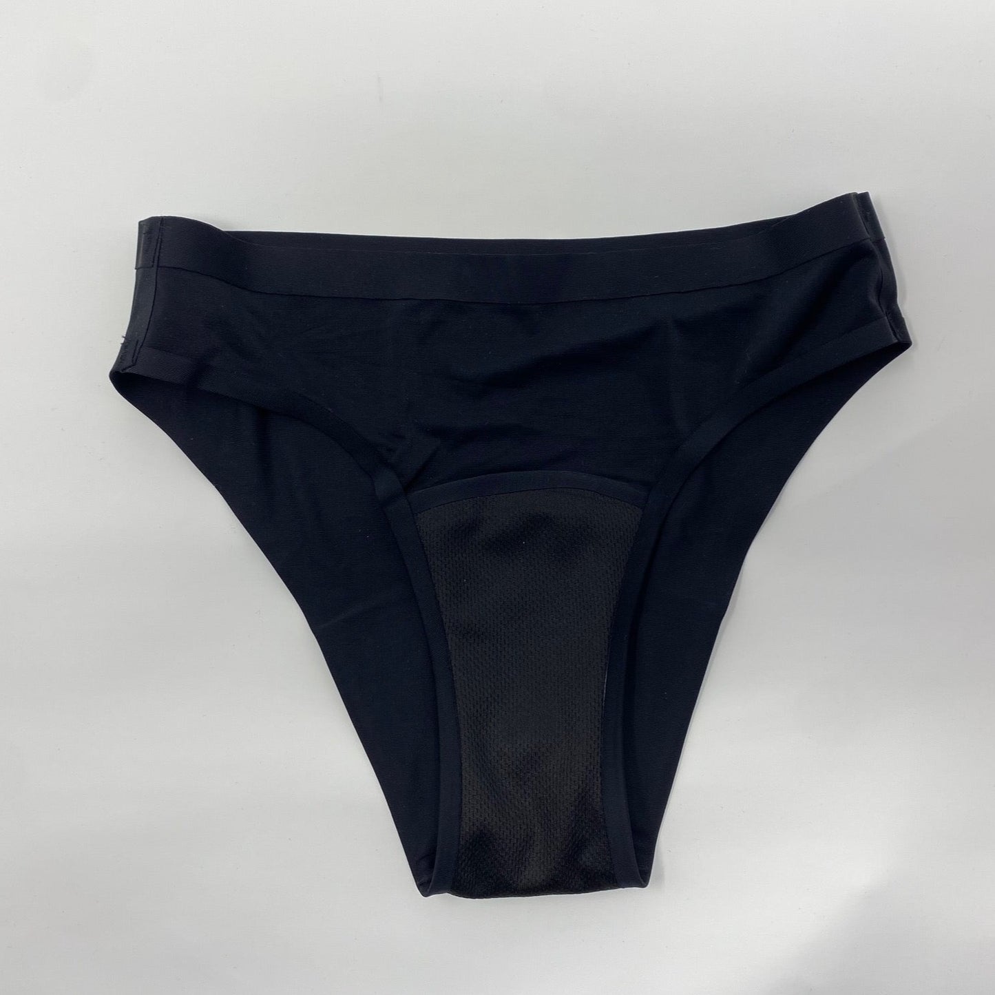 Black silky bikini-cut period underwear