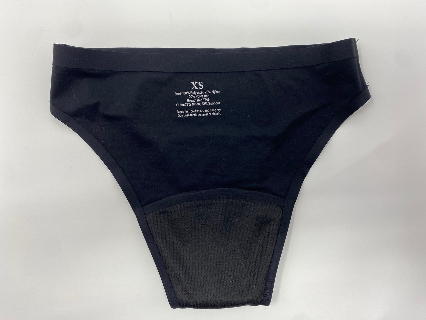 Black silky bikini-cut period underwear